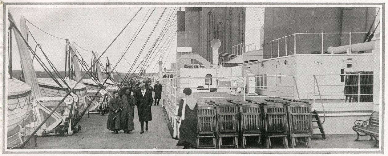 La cubierta de paseo en el Titanic, de 