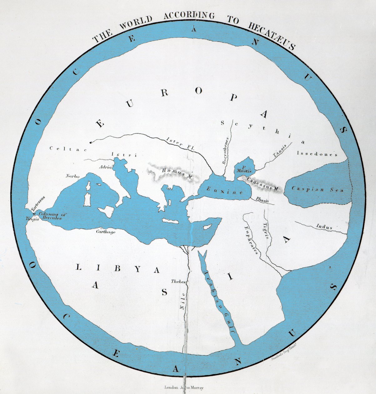 El mundo según Hecateo, publicado por John Murray de English School