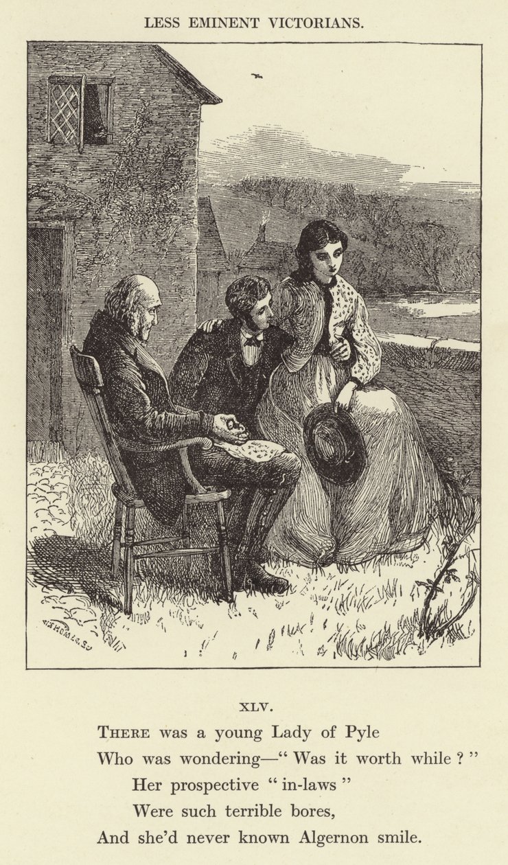 Había una joven Señora de Pyle (grabado) de English School