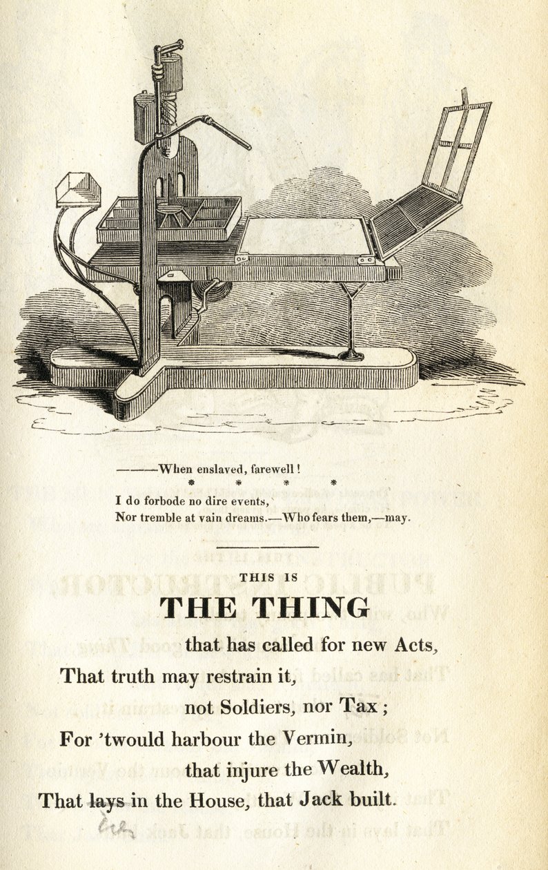 Esto es lo que hay, ilustración de La Casa Política que Jack Construyó por William Hone, publicado en 1819 de English School