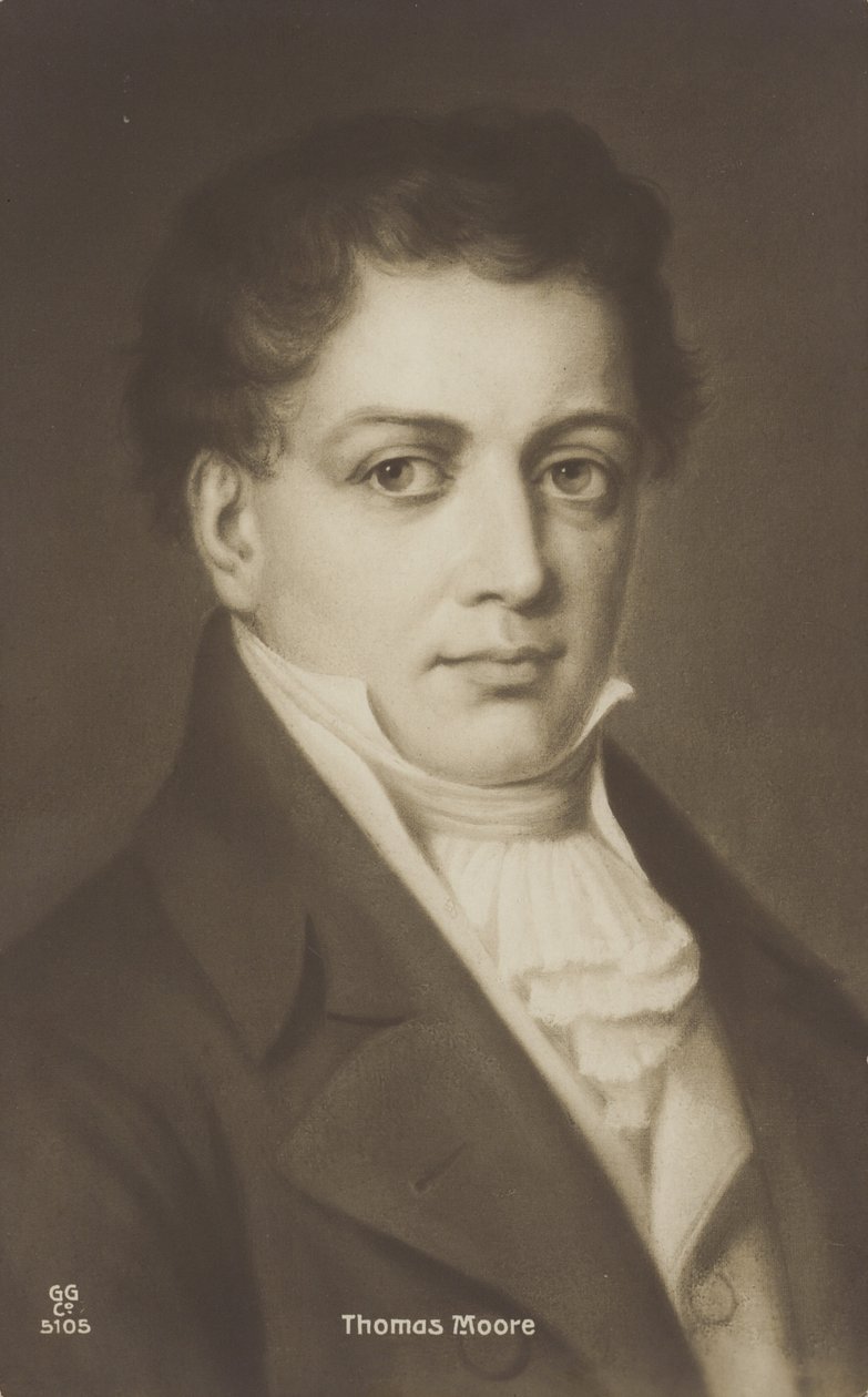 Thomas Moore (1779-1852), poeta, cantante y animador irlandés (litografía) de English School