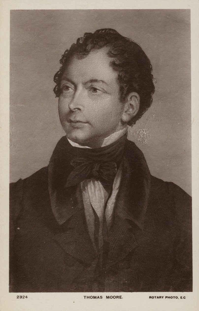 Thomas Moore (1779-1852), poeta, cantante y animador irlandés (litografía) de English School