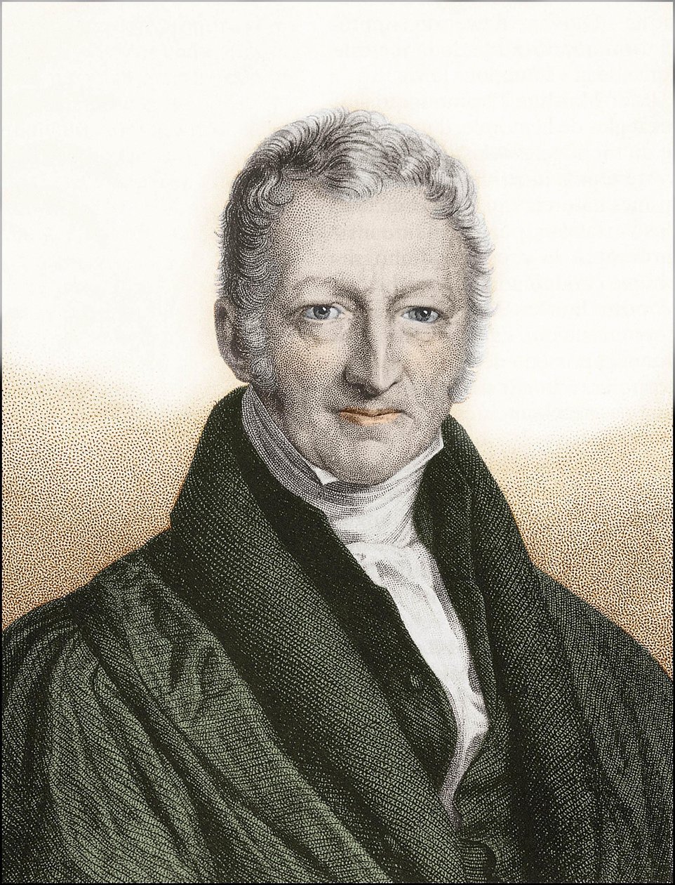 Thomas Robert Malthus (grabado coloreado) de English School