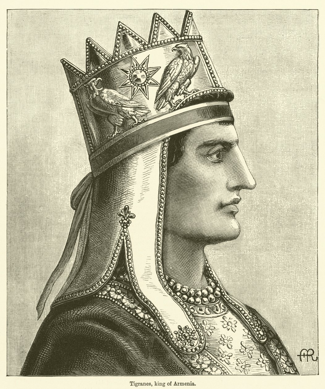 Tigranes, rey de Armenia (grabado) de English School