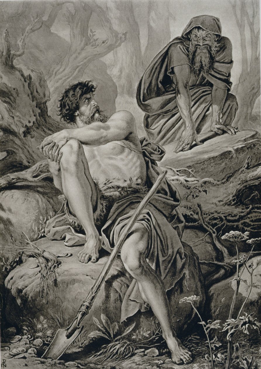 Timón y Apemantus, de Timón de Atenas de William Shakespeare (1564-1616) de English School