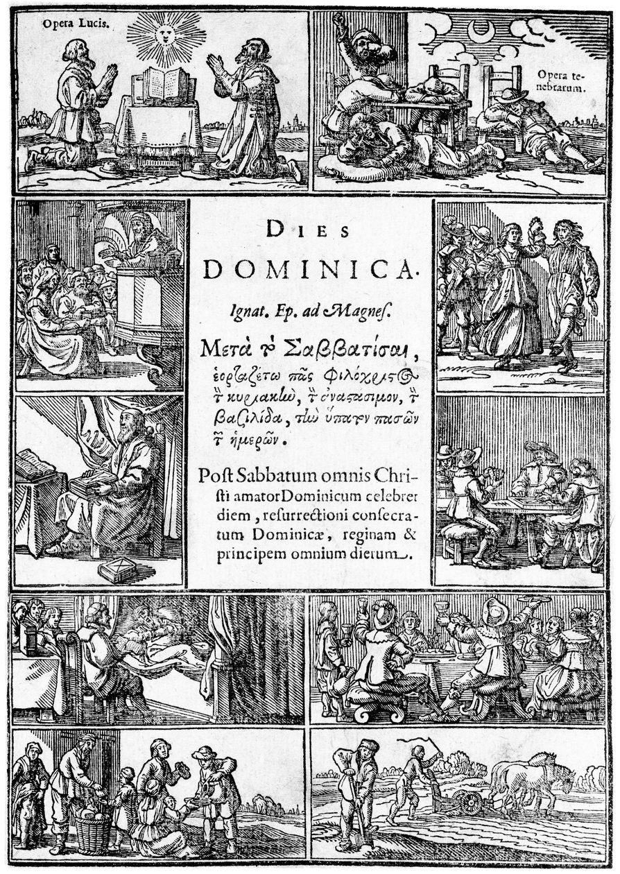 Página de título de Dies Dominica de Thomas Young, 1639 de English School