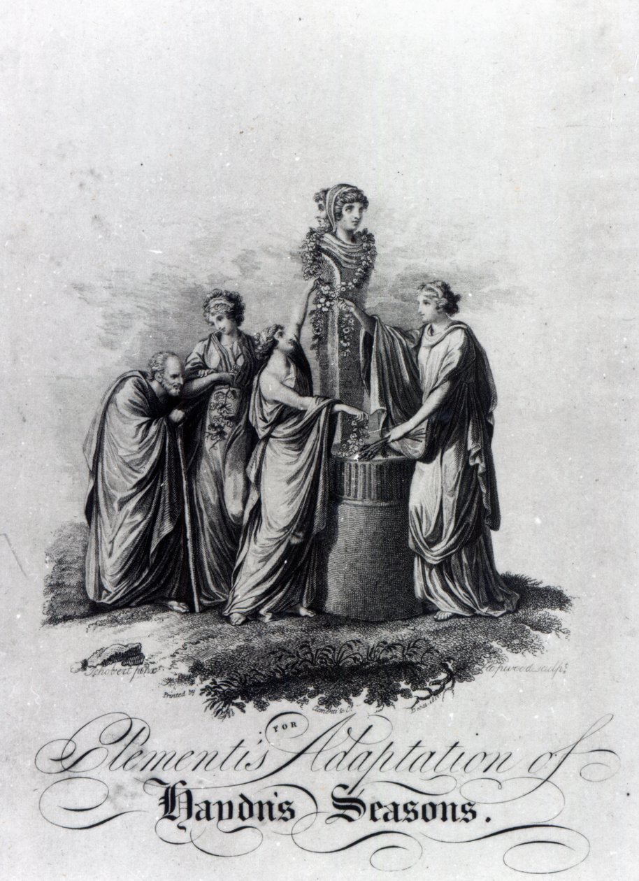 Página de título de la adaptación para piano de Muzio Clementi del oratorio Las Estaciones de Joseph Haydn de English School