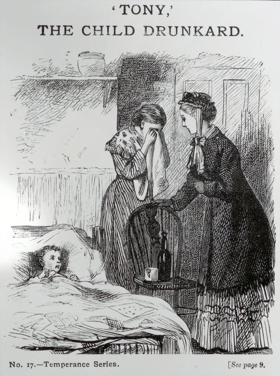 Tony, el niño borracho, c.1860 de English School