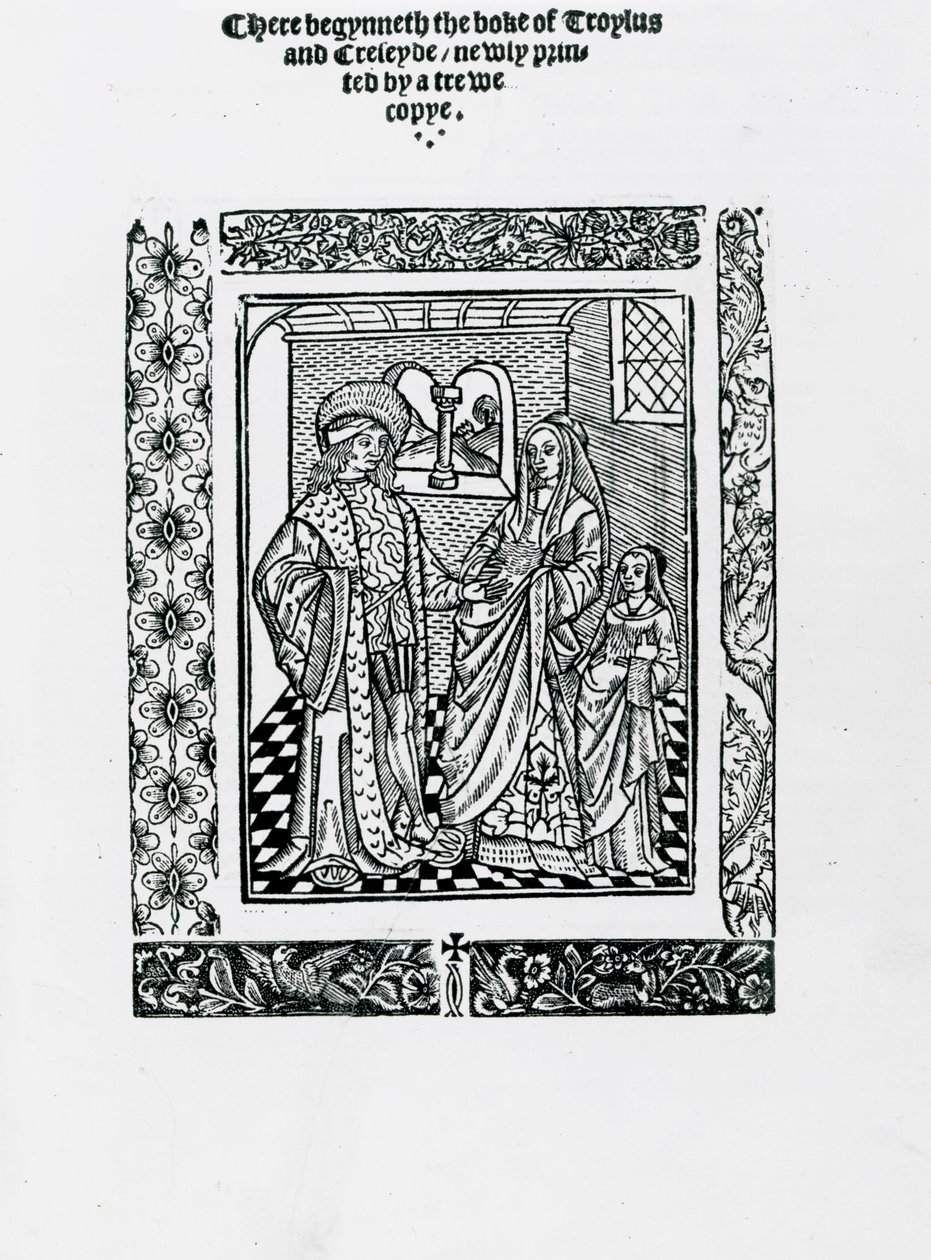 Troilo y Crésida de Geoffrey Chaucer (xilografía) de English School
