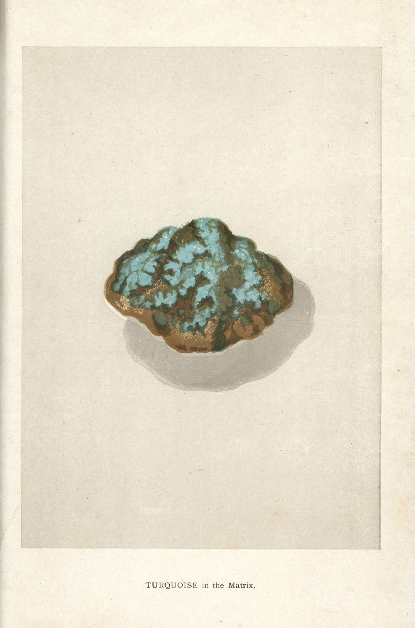 Turquesa en la matriz, de "Precious Stones and Gems" de Edwin Streeter, Londres, George Bell & Sons de English School