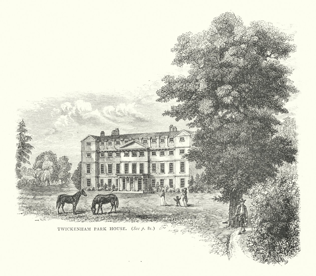 Twickenham Park House (grabado) de English School