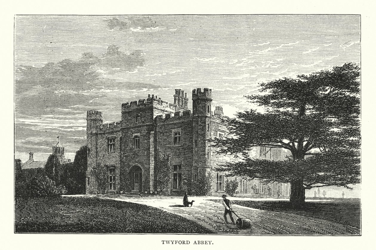 Abadía de Twyford (grabado) de English School