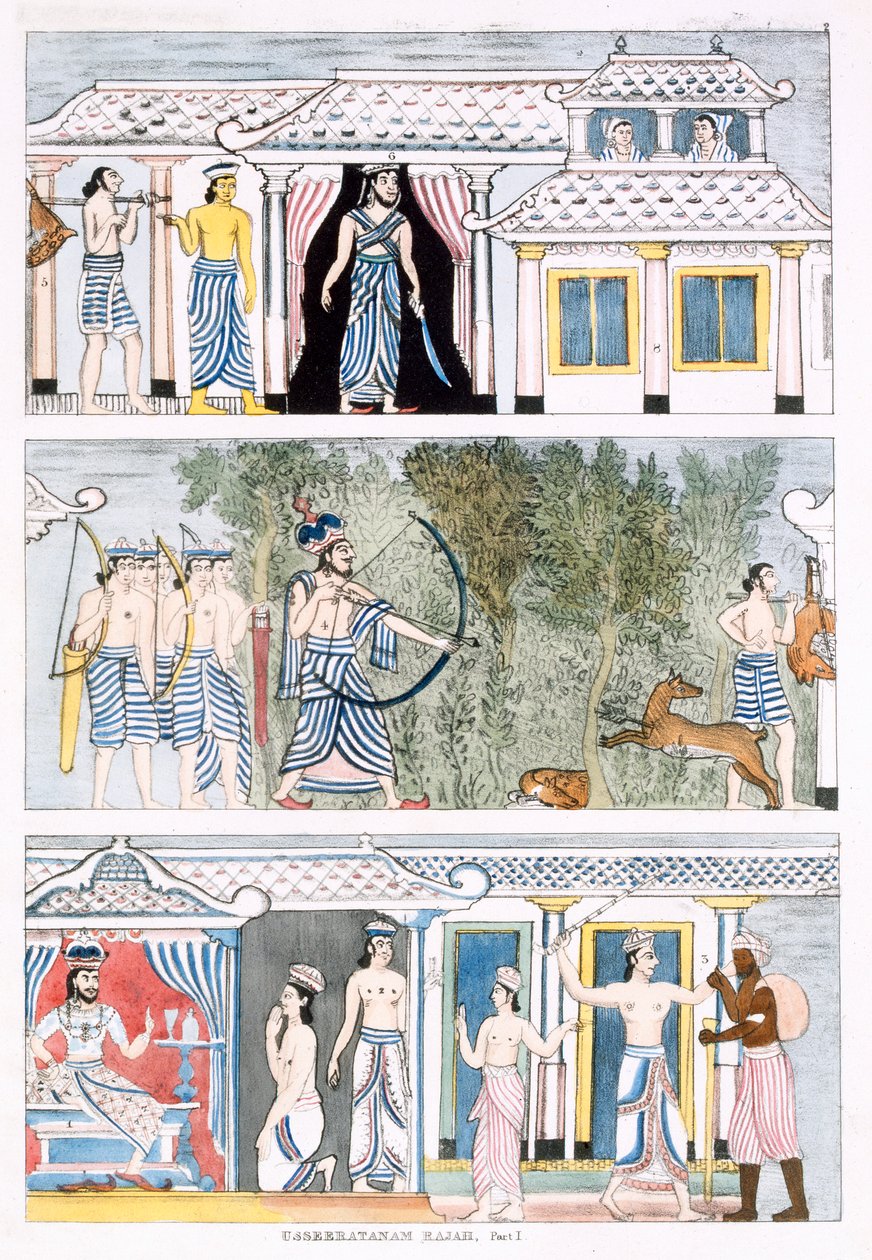 Usseeratanam Rajah, Parte I, de La Historia y Doctrina del Budismo por Edward Upham, 1829 de English School