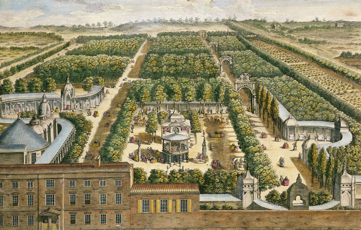Jardines de Vauxhall, Lambeth, 1751 de English School