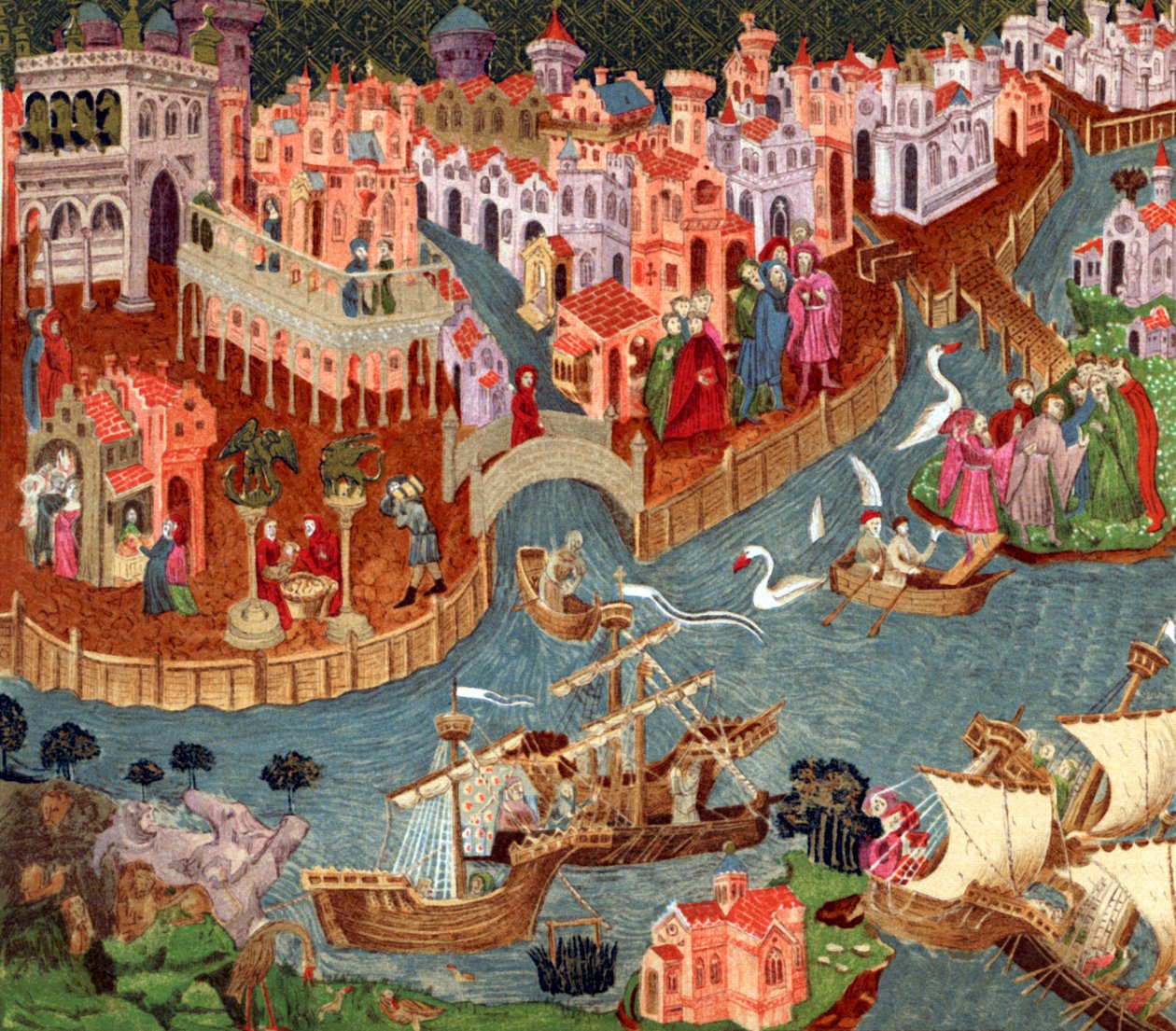 Venecia en 1338, de "A Short History of the English People" (Breve historia del pueblo inglés) de English School