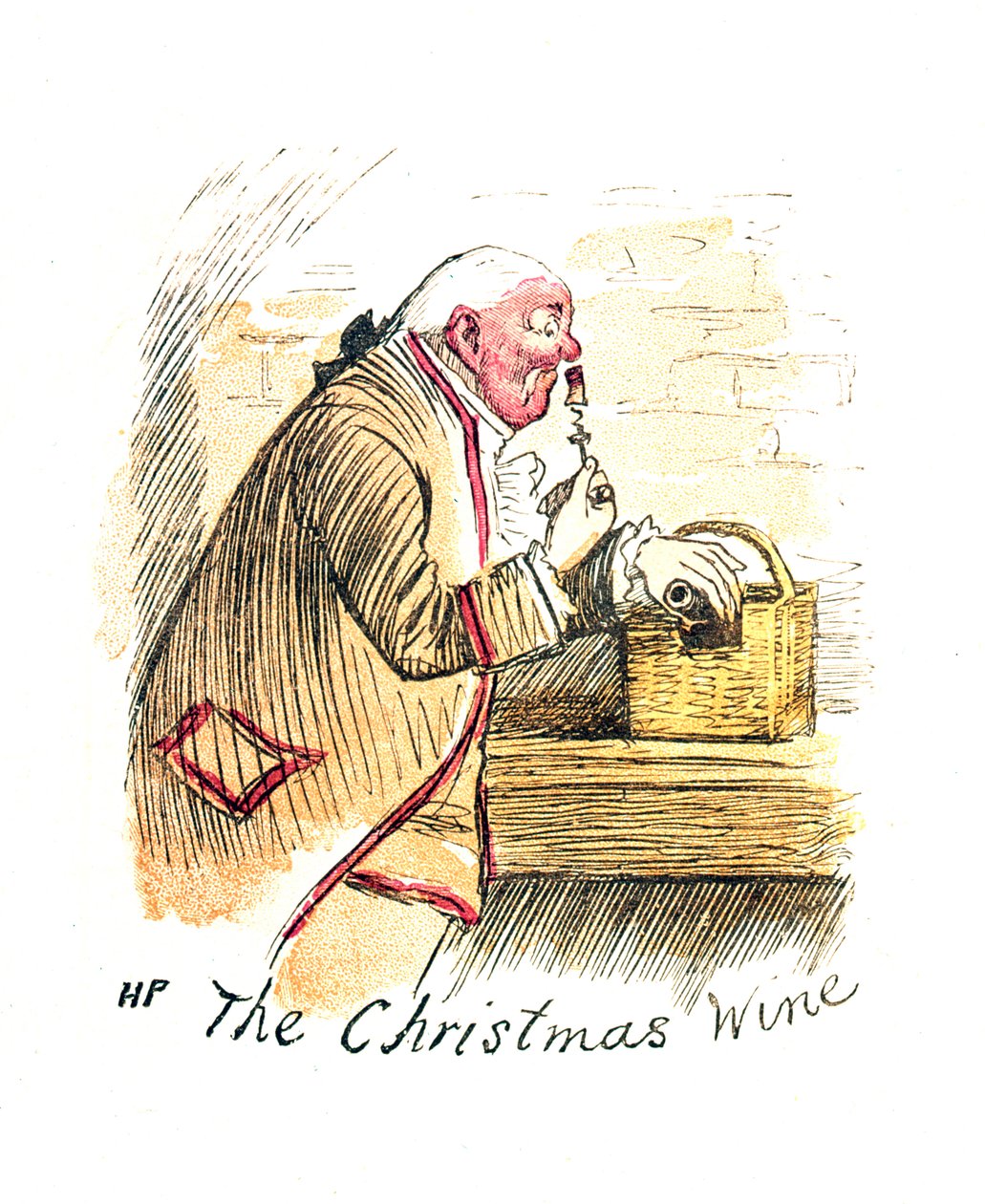 Tarjeta de Navidad victoriana titulada 