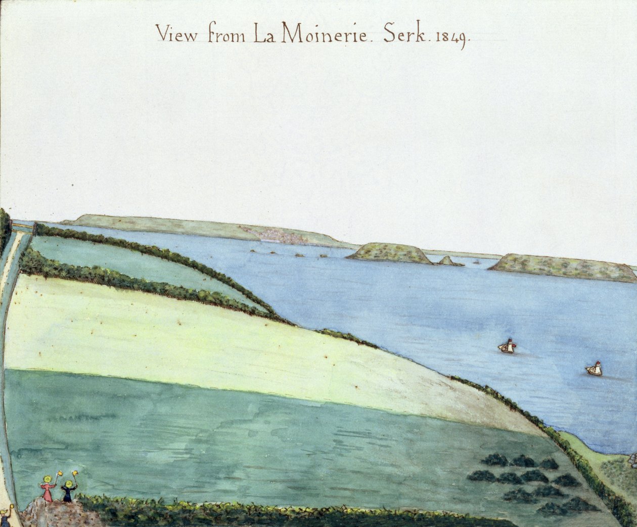 Vista desde la Moinerie, Serk, 1849 de English School