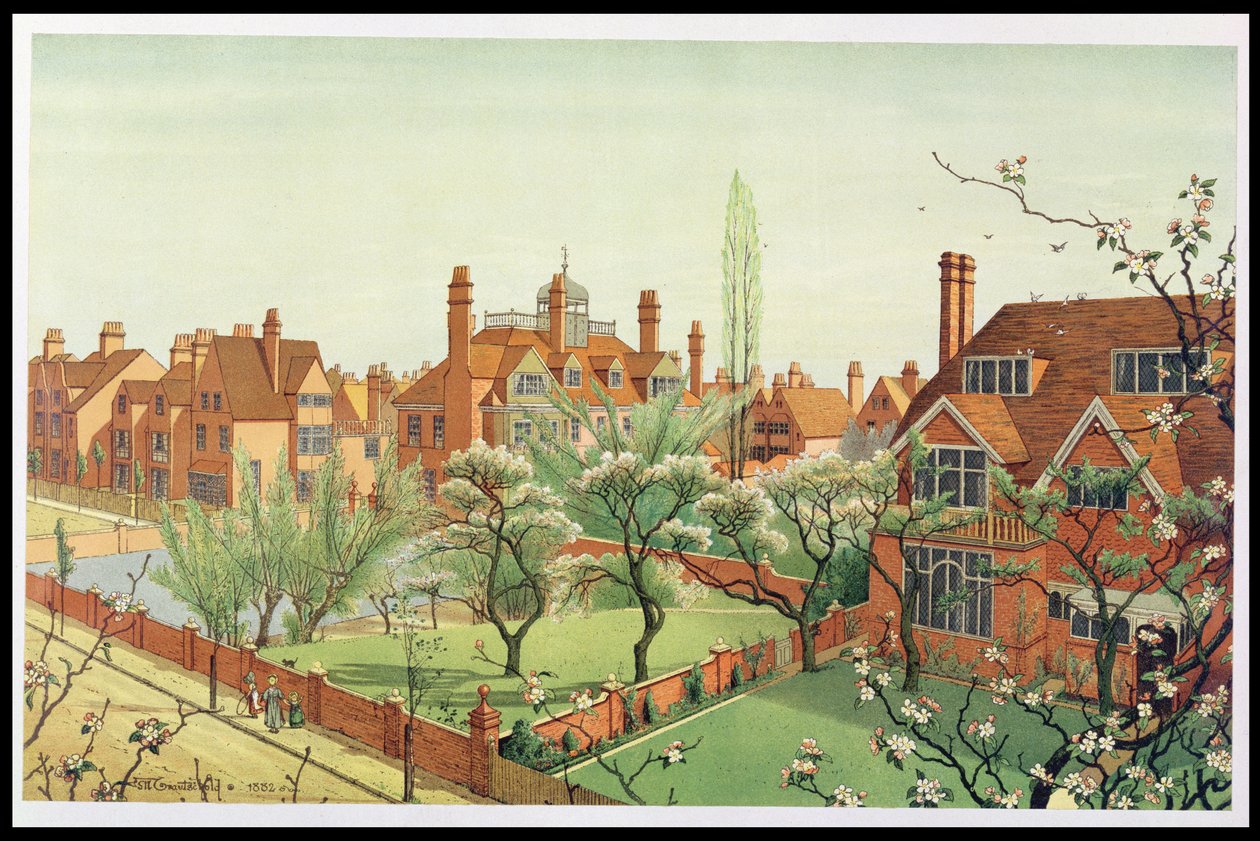 Vista de Bedford Park, 1882 de English School