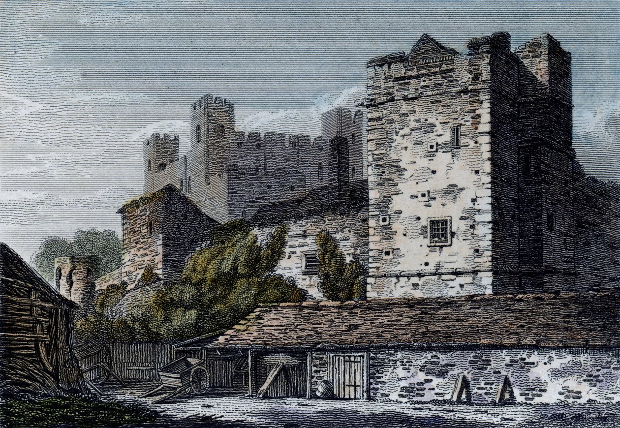 Vista del castillo de Rochester, Kent. c.1830 de English School