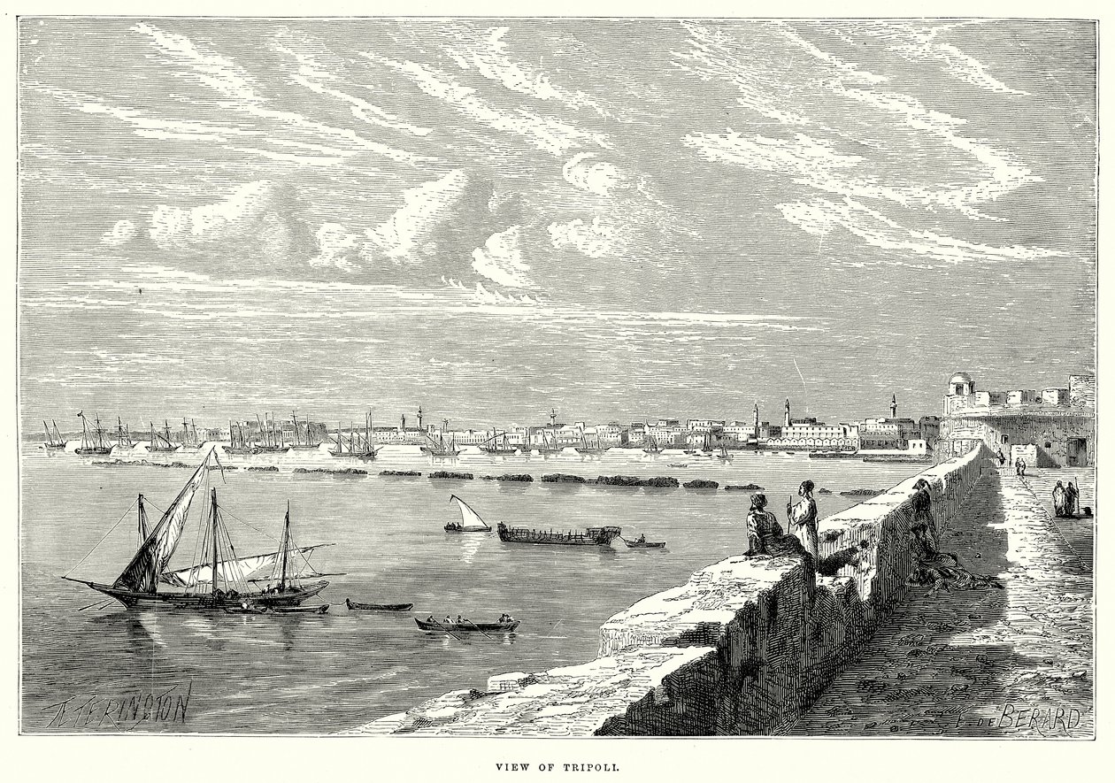 Vista de Trípoli (grabado) de English School