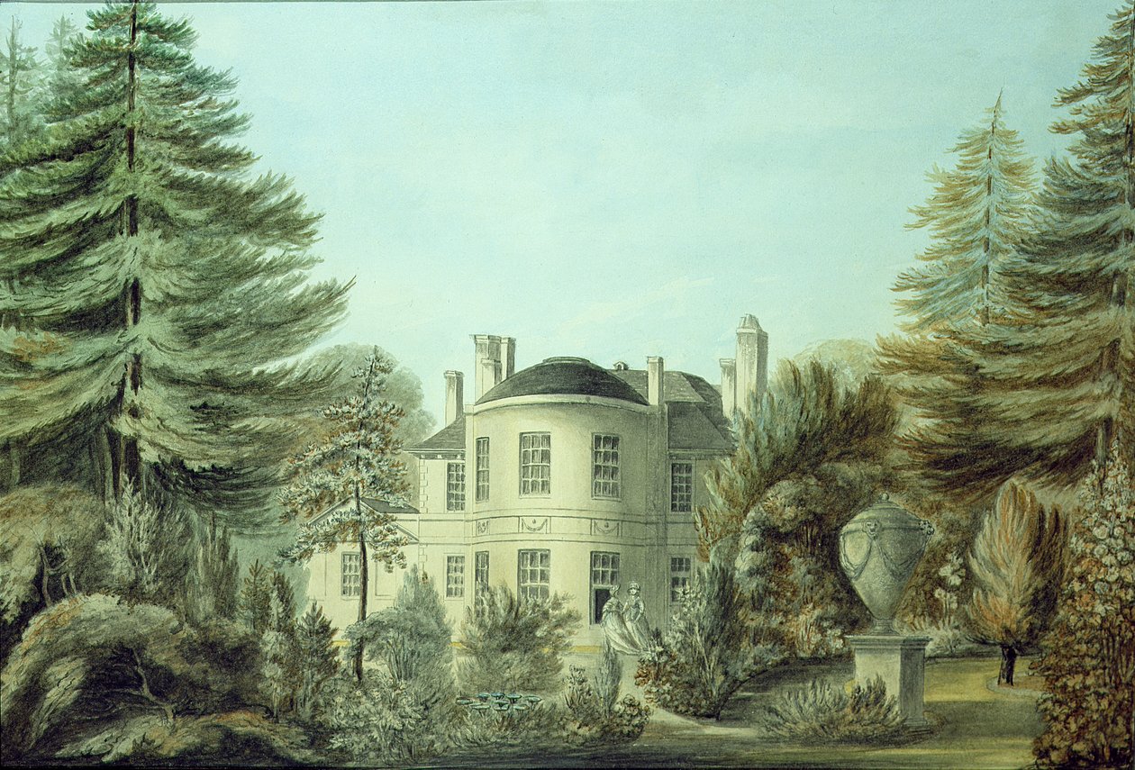 Vista de una villa del siglo XVIII, c.1790 de English School