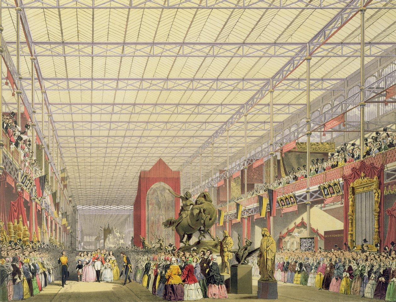 Vista de la Nave Extranjera de la Gran Exposición de 1851, de Dickinsons Comprehensive Pictures de English School