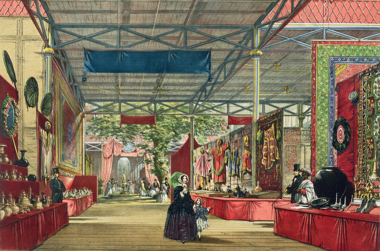 Vista de la sección de India de la Gran Exposición de 1851, de Dickinsons Comprehensive Pictures de English School