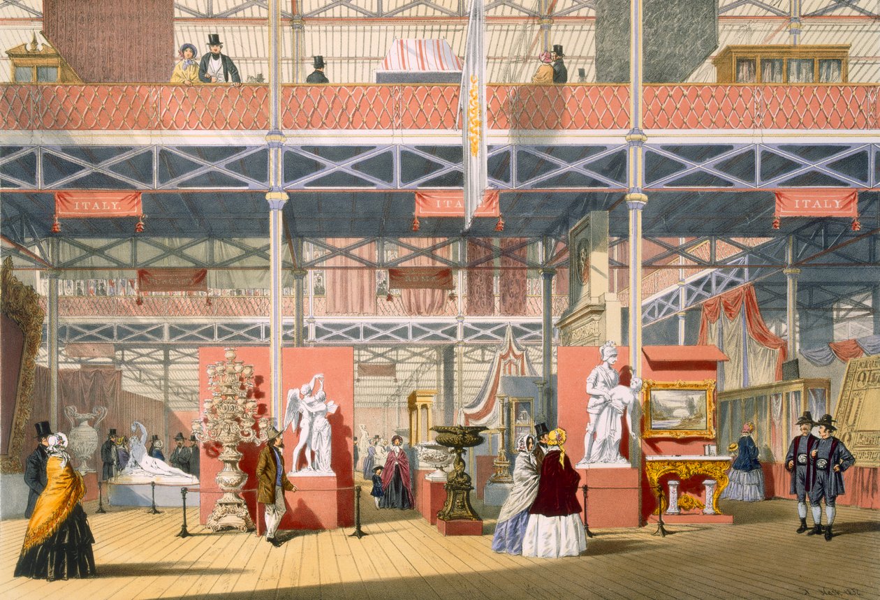 Vista de la sección de Italia de la Gran Exposición de 1851, de Dickinsons Comprehensive Pictures de English School