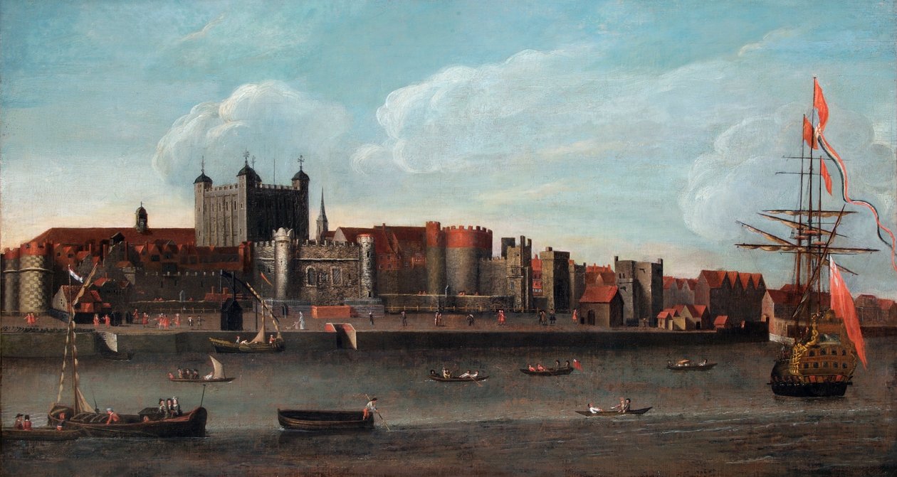 Vista de la Torre, c.1700 (óleo sobre tabla) de English School