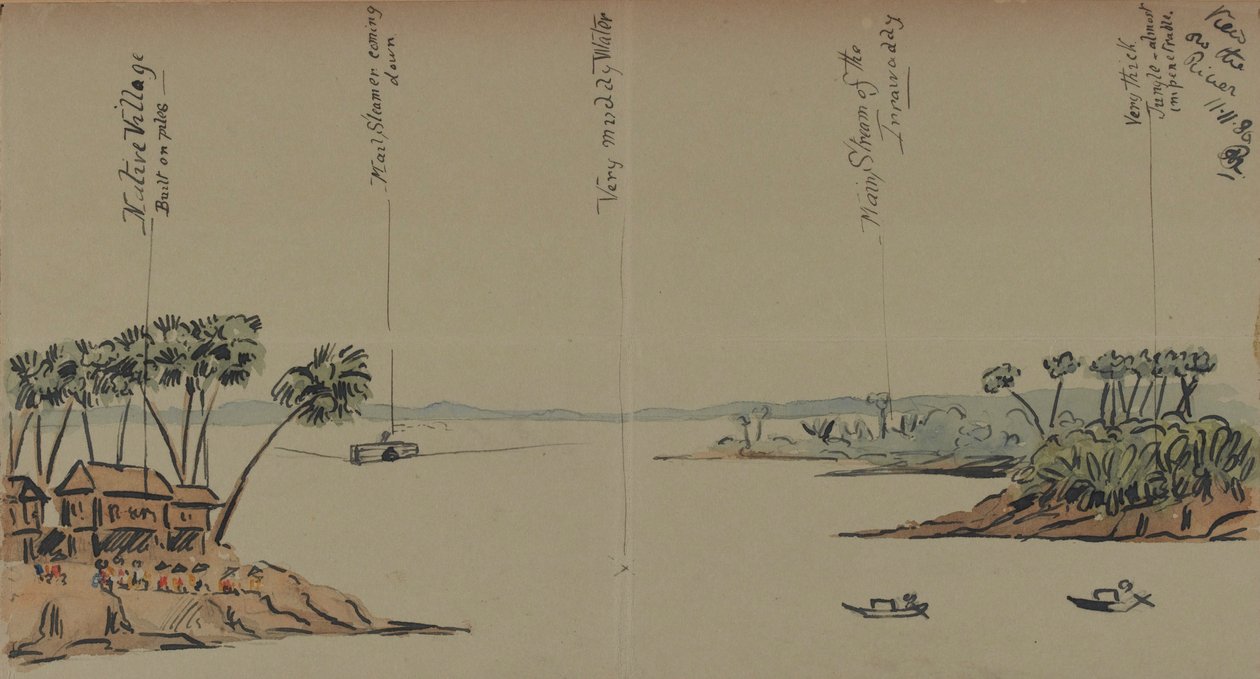 Vista en el río, 1886 de English School