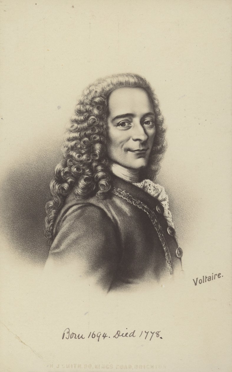 Voltaire (1694-1778), escritor, filósofo y dramaturgo francés (litografía) de English School