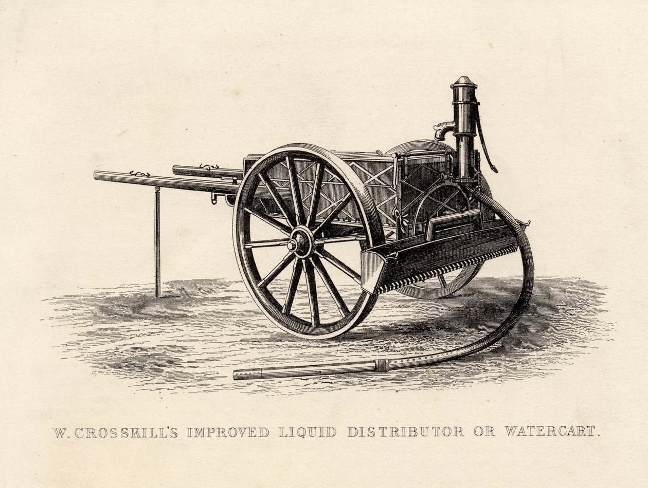 Distribuidor de Líquidos Mejorado de W. Crosskill o Carro de Agua de English School