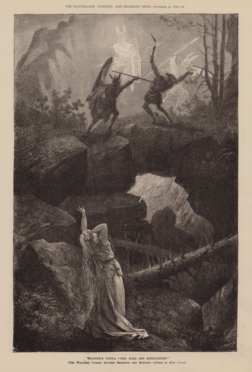 Ópera de Wagner "Der Ring Des Nibelungen" (grabado) de English School