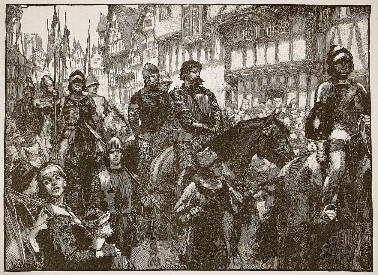 Wallace camino al Salón de Westminster, ilustración de Cassells Illustrated History of England de English School