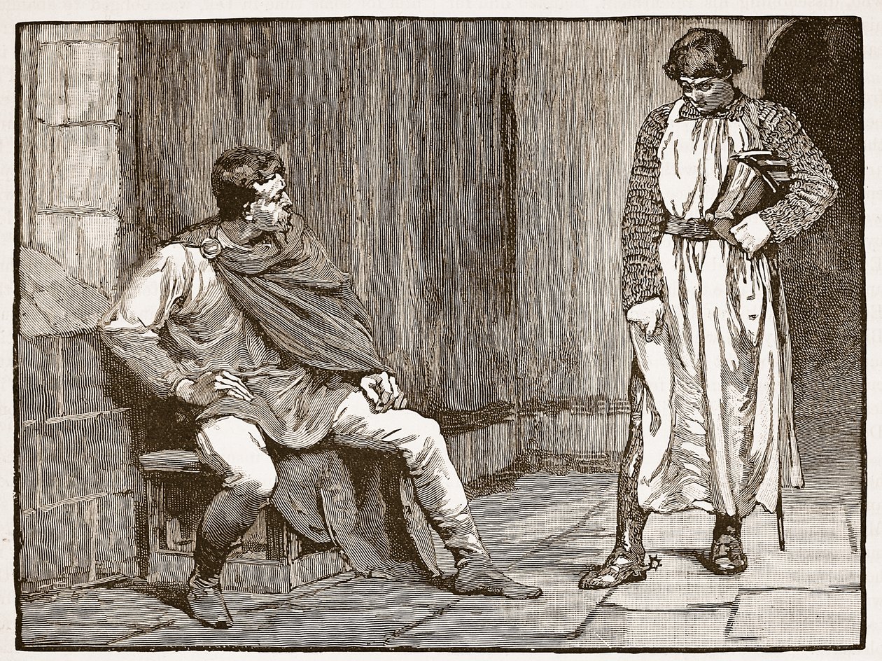 Confesión de Waltheof, ilustración de Cassells Illustrated History of England de English School