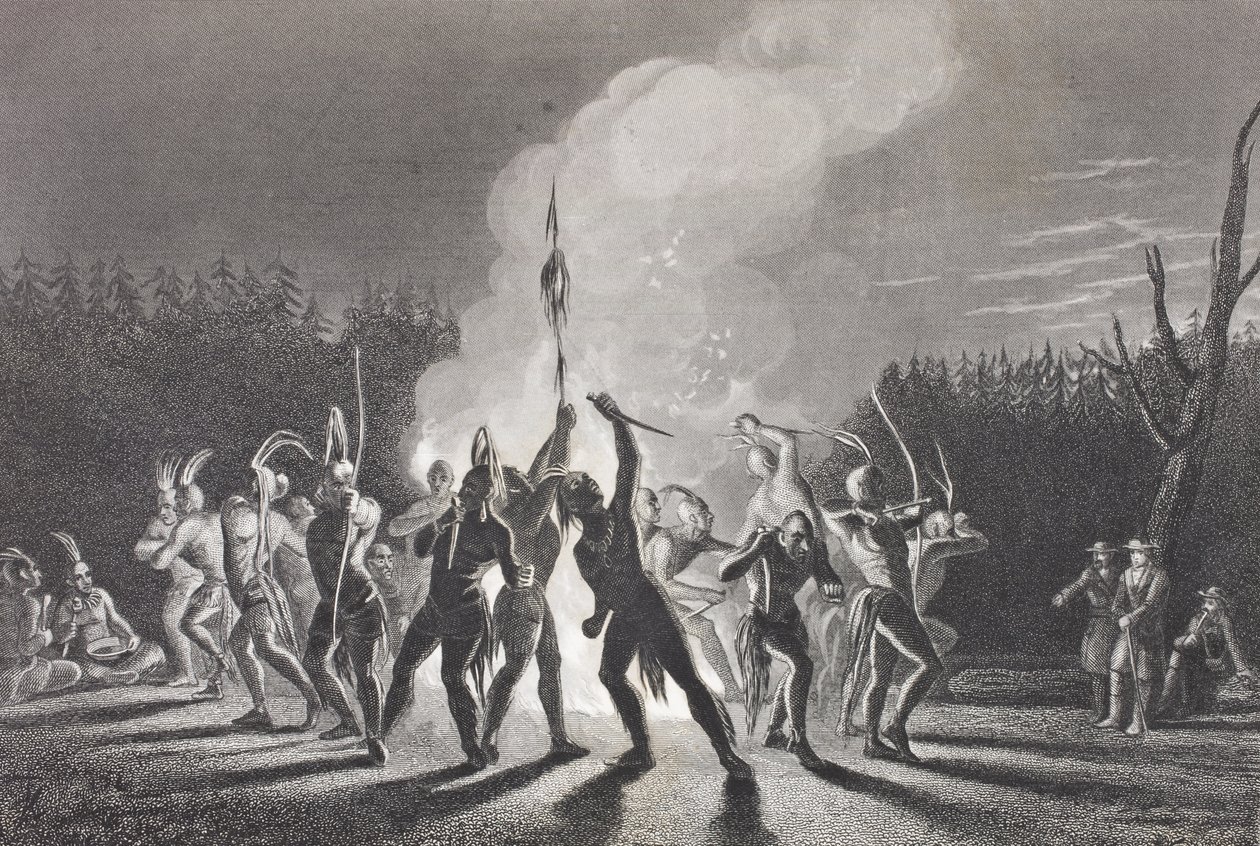 Washington y Fairfax en una danza de guerra india, 1748, de 