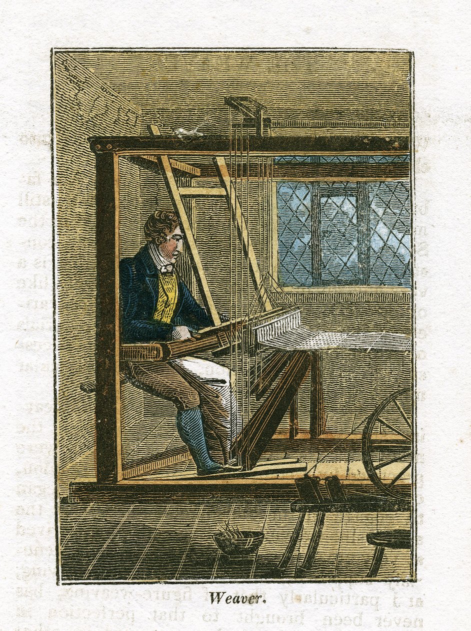 Tejedor en su telar, de "The Book of English Trades" Londres de English School