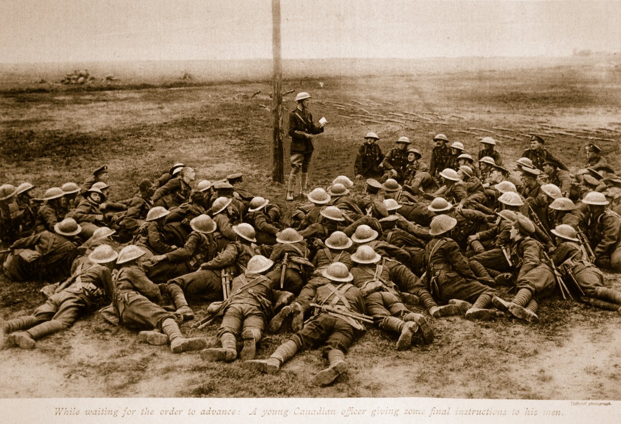 Mientras esperan la orden de avanzar, 1914-19 de English School