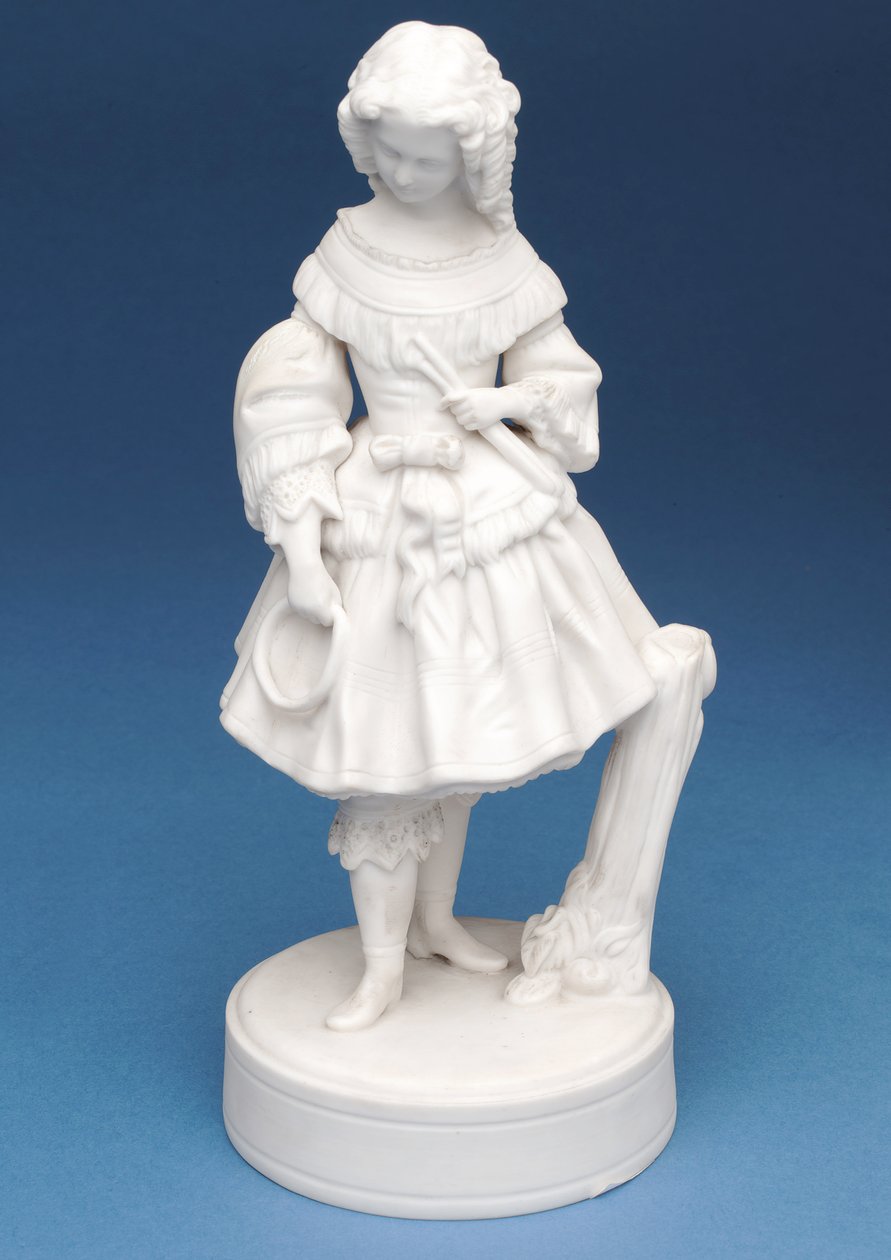 Figura de Parian blanca de una niña de English School