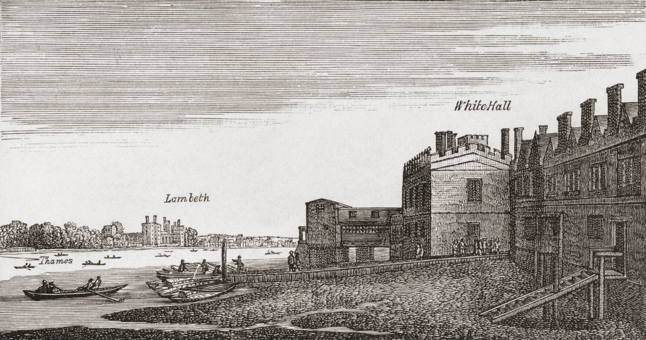 Whitehall, Londres, como era en el siglo XVIII, de 