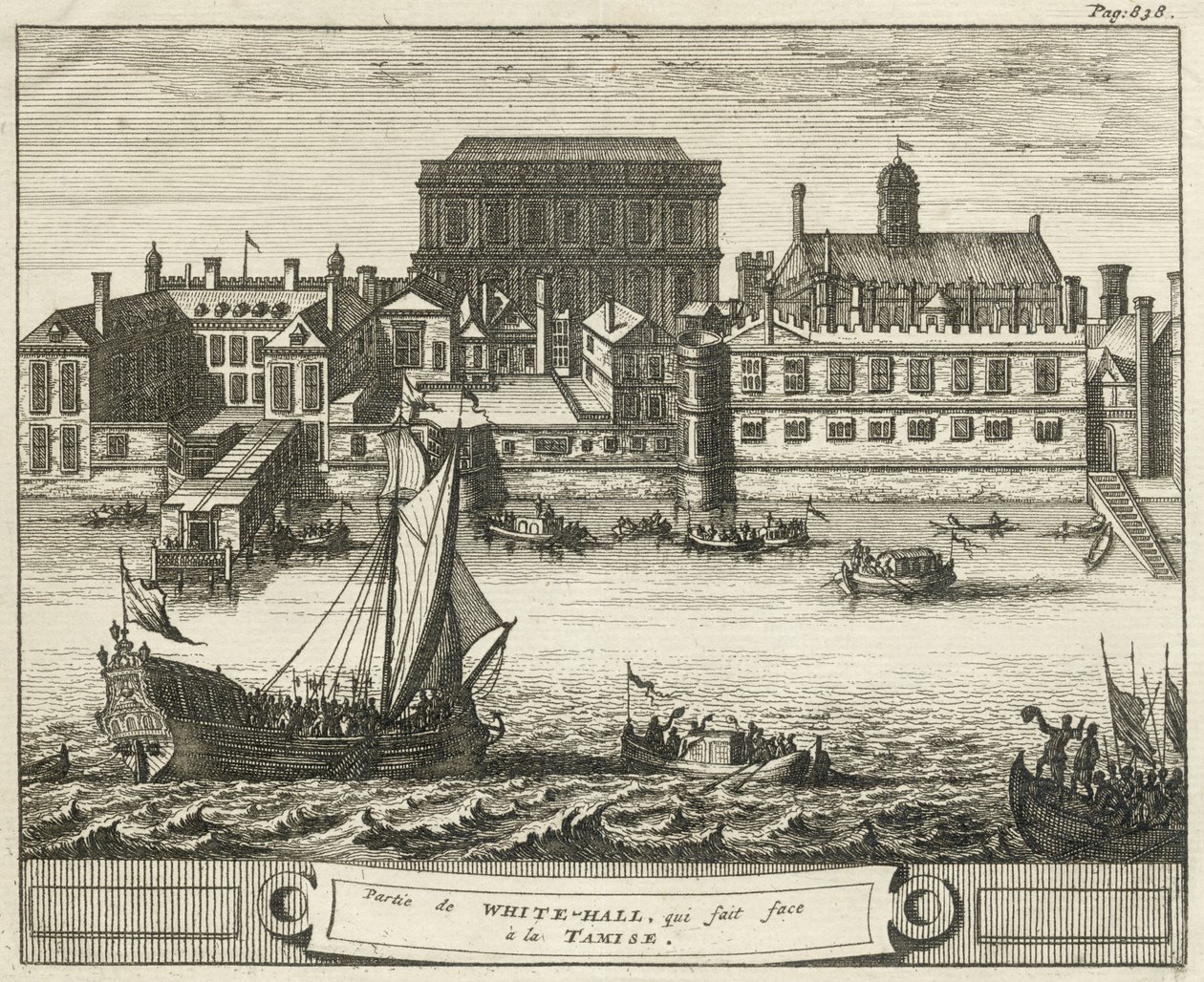 Whitehall, Westminster, Londres, Reino Unido (grabado) de English School
