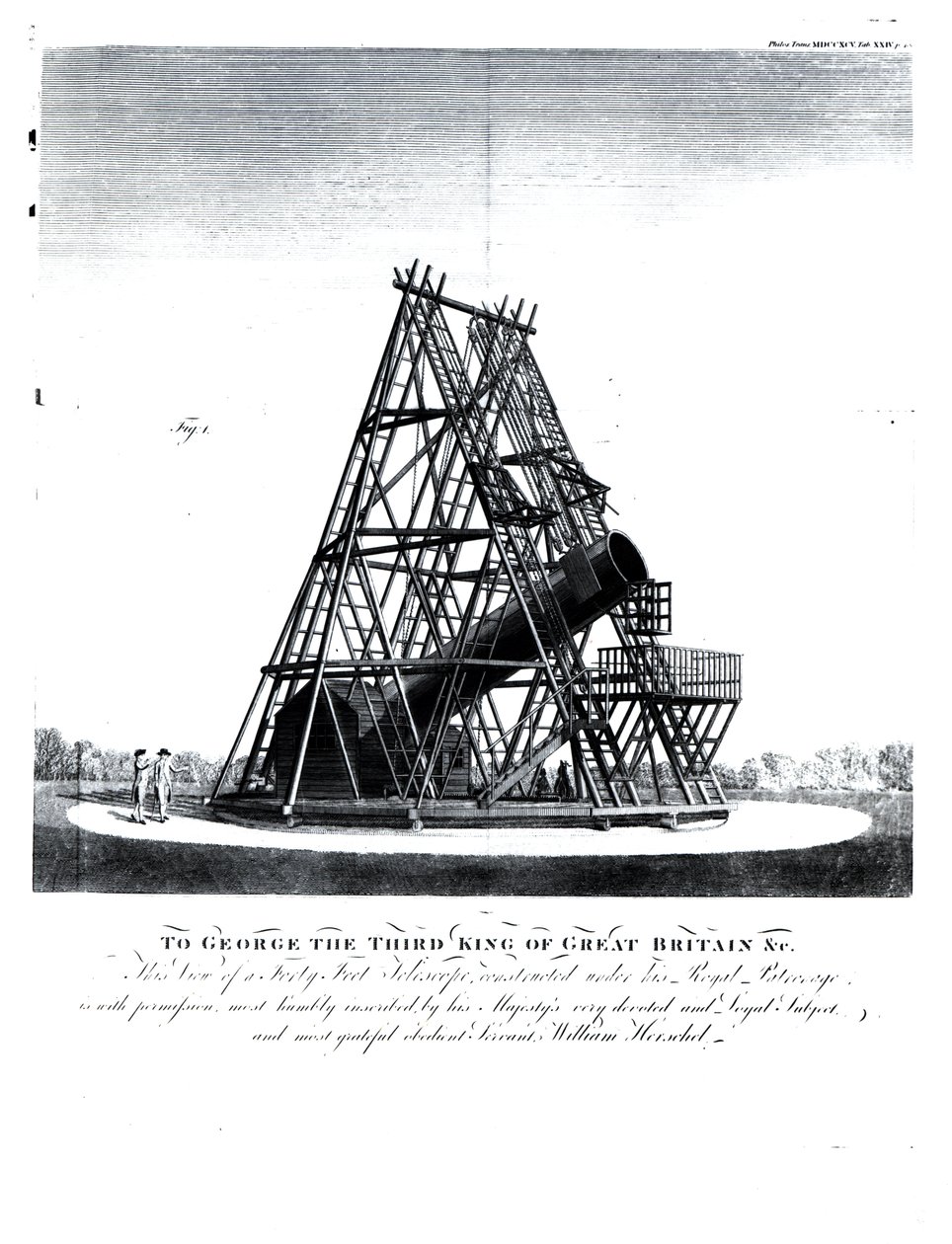 Telescopio de cuarenta pies de William Herschel de English School
