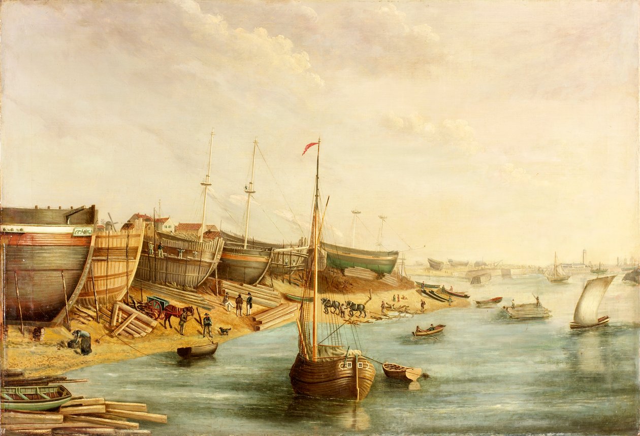 Astillero de William Piles, North Sands, c.1830 de English School