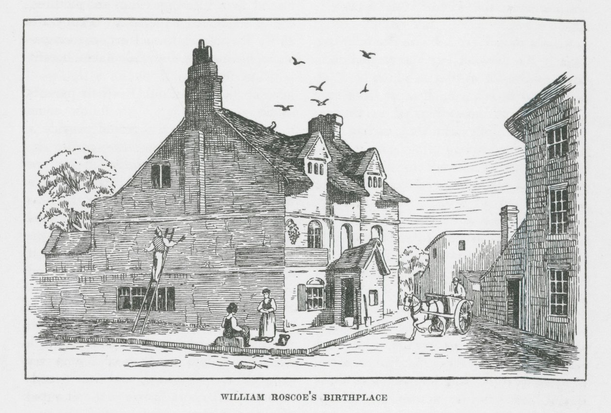 Casa natal de William Roscoe (litografía) de English School