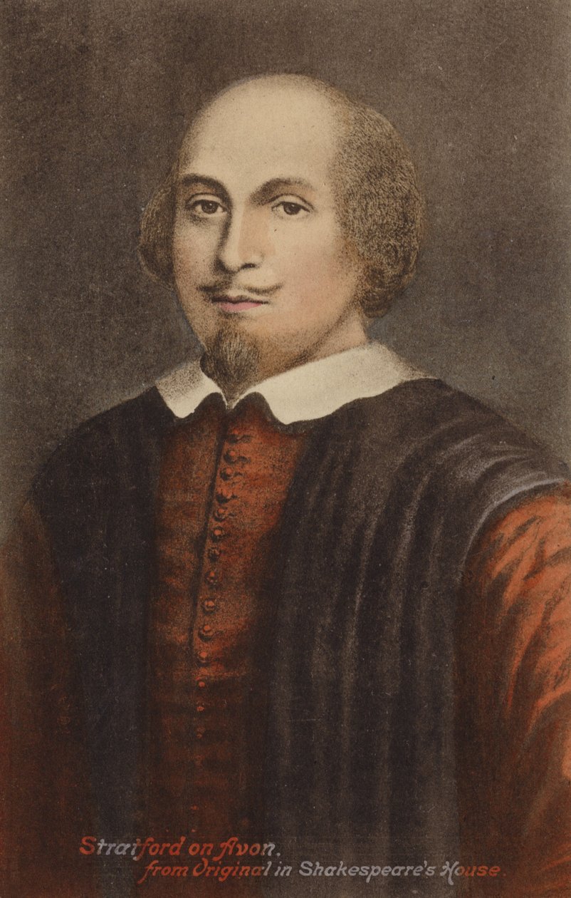 William Shakespeare (c1564-1616), dramaturgo y poeta inglés (litografía en color) de English School