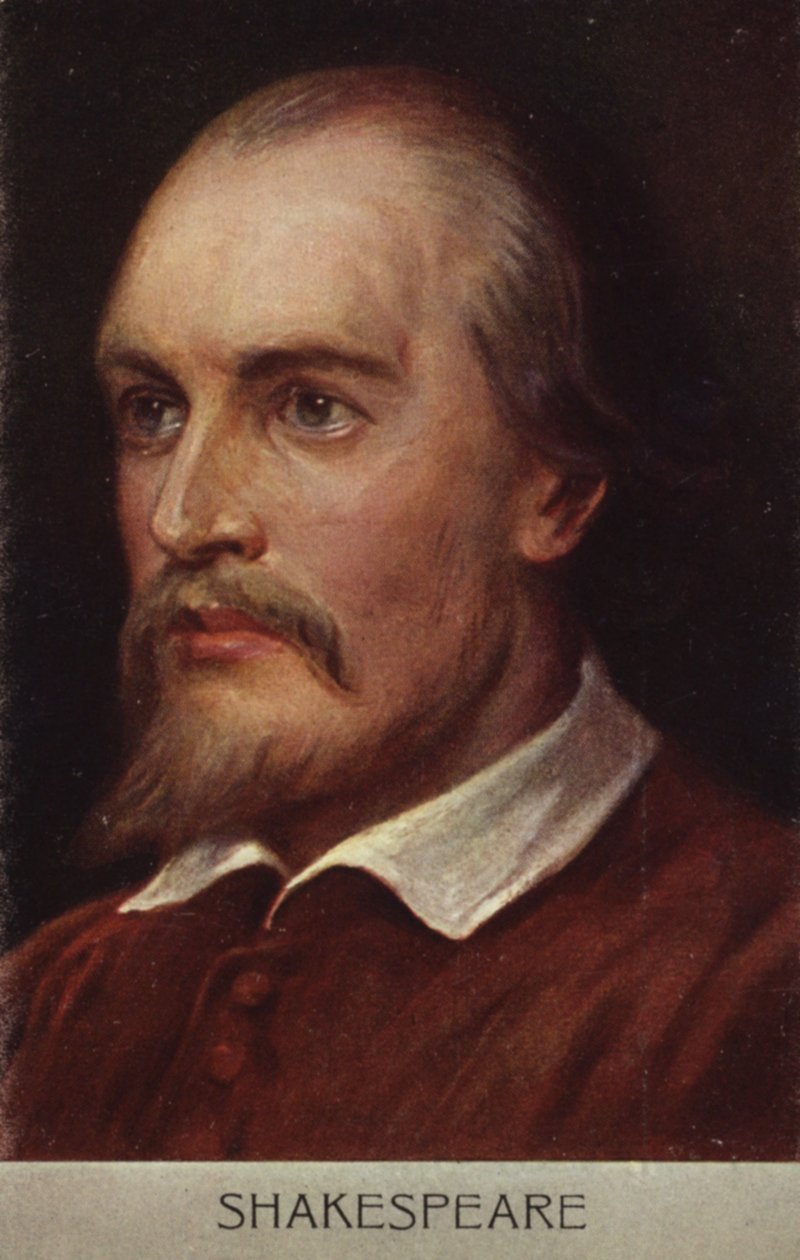 William Shakespeare (c1564-1616), dramaturgo y poeta inglés (litografía en color) de English School