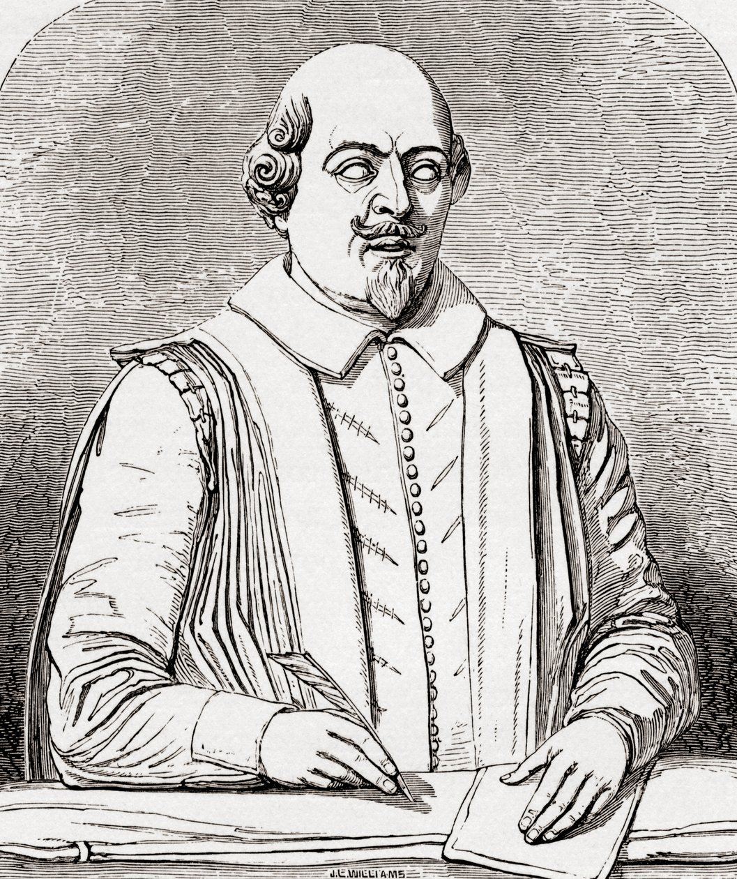 William Shakespeare, después del busto de la tumba en Stratford, de 