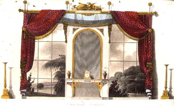 Cortina de Ventana para un Boudoir, lámina 3 de Ackermann