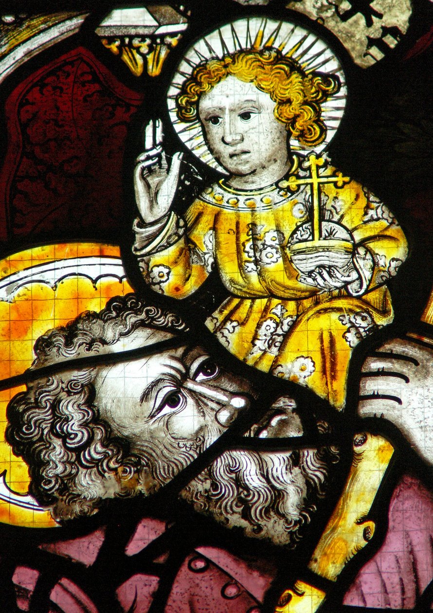 Ventana Ew que representa a San Cristóbal de English School