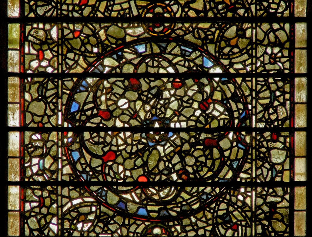 Ventana Cinco-Hermanas que representa grisalla de English School